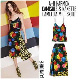 🎀SOLD🎀Alice + Olivia Harmon Camisole + Nanette Midi Floral Skirt Set